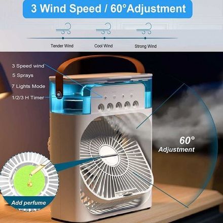 Climatiseur Mini Portable 3-en-1 Silencieux À Bain De Glace thumbnail 3