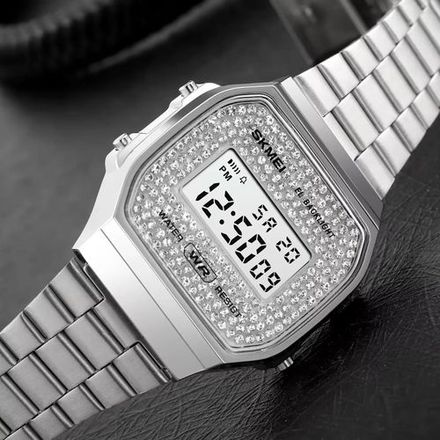 Montre Numérique Étanche Pour Homme Avec Bracelet En Acier thumbnail 2