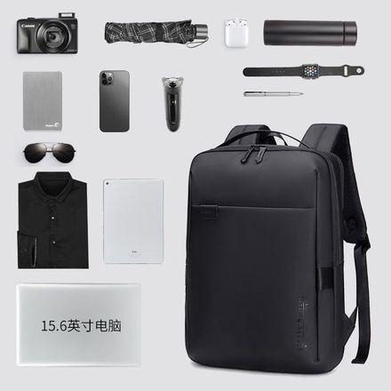 Sac à dos noir pratique et confortable pour un usage quotidien en affaires thumbnail 2
