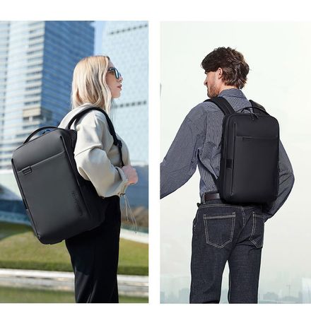 Sac à dos noir pratique et confortable pour un usage quotidien en affaires thumbnail 4