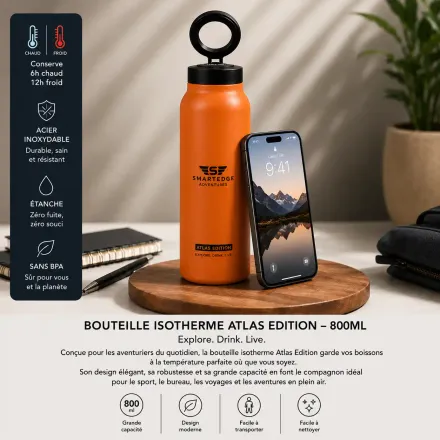 Bouteille Isotherme Avec Support Téléphone Intégré  thumbnail 2