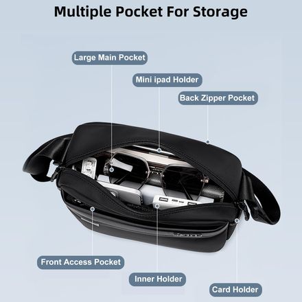 Sac bandoulière avec structure semi-structurée et fermeture éclair pratique thumbnail 4