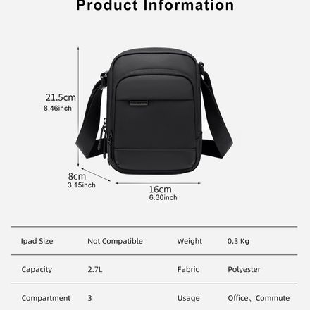 Sac bandoulière semi-structuré à fermeture zippée pour usage quotidien thumbnail 1