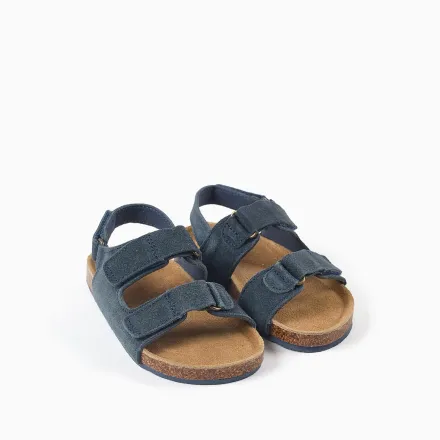 Suede Footbed Sandals With Cork Insole For Baby Boys thumbnail 3