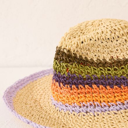 Chapeau En Raphia De Couleur Naturelle thumbnail 3