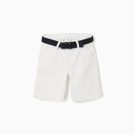 Twill Midi Shorts With Belt For Boys thumbnail 1