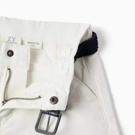 Twill Midi Shorts With Belt For Boys thumbnail 3