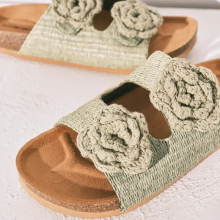 Sandales Bio En Raphia Fleur Crochet thumbnail 3