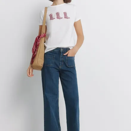 T-shirt Avec Des Bottes À Manches Retroussées thumbnail 1