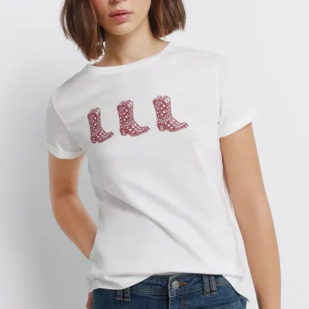 T-shirt Avec Des Bottes À Manches Retroussées thumbnail 3