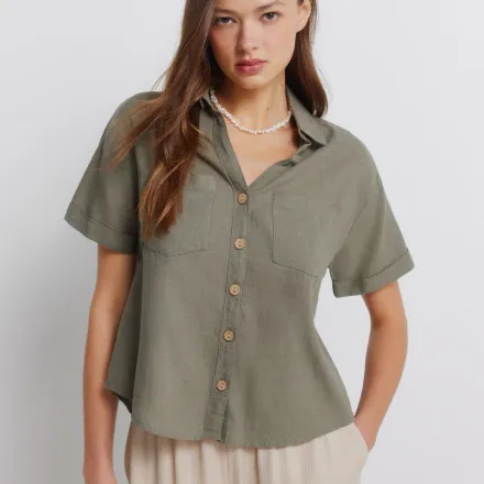 Chemise En Lin À Manches Courtes thumbnail 2