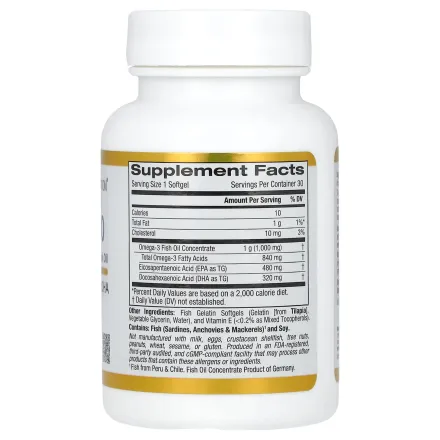 Omega 800 Huile De Poisson De Qualité Pharmaceutique - 80 % Epa/dha - Forme Triglycéride - 1000 Mg  thumbnail 2