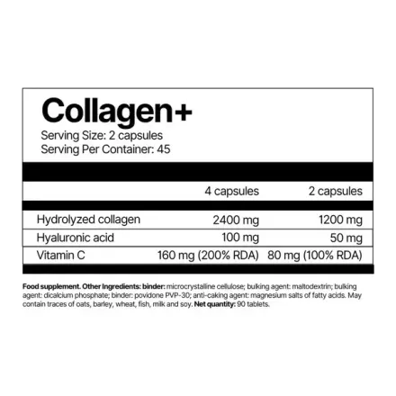 4endurance Collagène Avec De Lacide Hyaluronique Et De La Vitamine C 1200 Mg - 90 Comprimés thumbnail 3