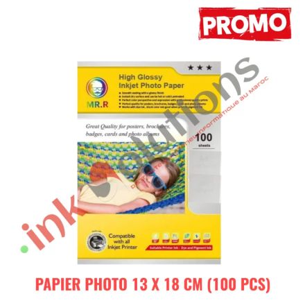Papier Photo 13cm×18cm (100 Pcs) Pour Tous Les Imprimantes Photos thumbnail 1