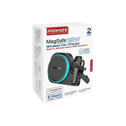 Chargeur Voiture Magmount-bt Promate – Support Magsafe 15w + Écouteur Bluetooth Enc thumbnail 4