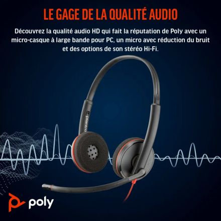 Micro-casque Blackwire 3220 Stéréo Usb-c + Adaptateur Usb-c/a - (8x228aa) thumbnail 3