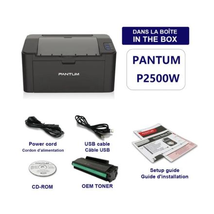 Imprimante Laser Pantum P2500w 22 Ppm Wi-fi thumbnail 3