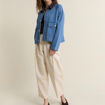 Veste En Jean À Col Contrastant thumbnail 1
