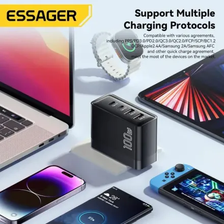 Chargeur Gan 100w Usb Type C, Charge Rapide  thumbnail 3