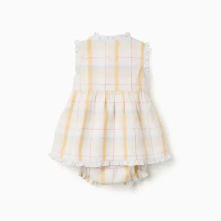 Checked Cotton Dress + Bloomers B&s For Newborn Girls thumbnail 2