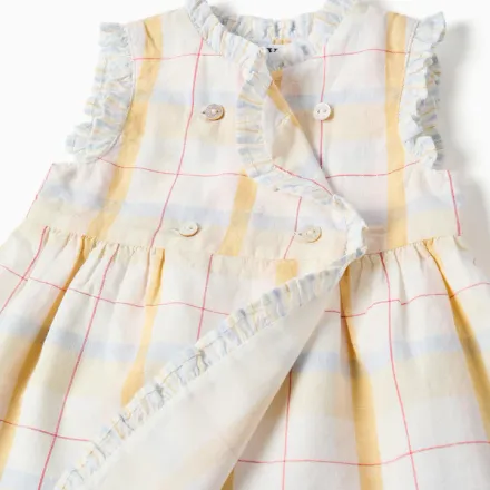 Checked Cotton Dress + Bloomers B&s For Newborn Girls thumbnail 3