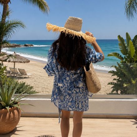 Mykonos Ensemble Chemise Manches Longues & Pareo Motifs Med Mediterranee thumbnail 2