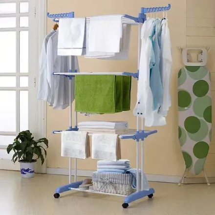 Etendoir À Linge Rétractable Pliable Ailes Latérales - 4 Niveaux thumbnail 2