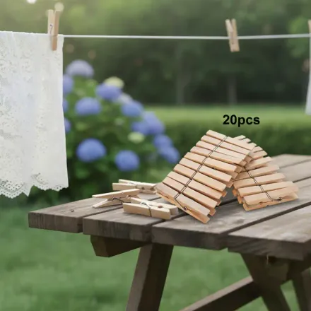 Lot De 20 Pinces À Linge En Bois thumbnail 3