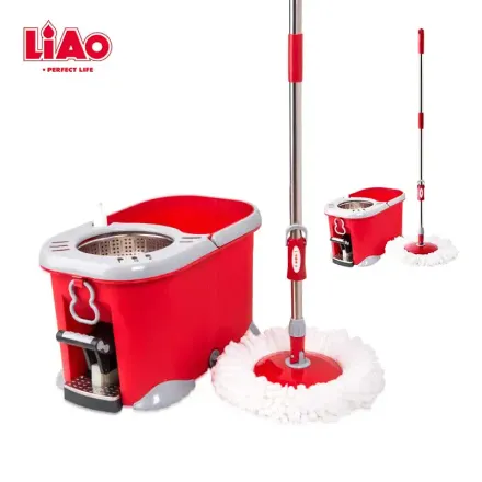 Seau Essoreur À Pédale Rotatif Tornado Mop Avec Balai Microfib thumbnail 1