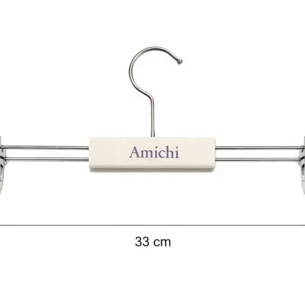 Lot De 3 Cintre En Bois À Pinces Avec Barre Idéal Pour Pantalon/jupe/manteau thumbnail 1