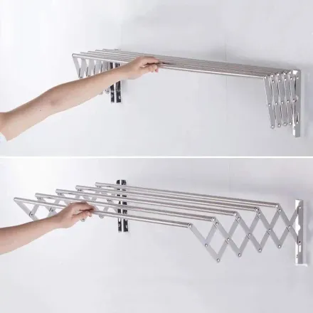 Sèche-linge Étendoir Extensible Murale En Aluminium 60 Cm*70 Cm thumbnail 3