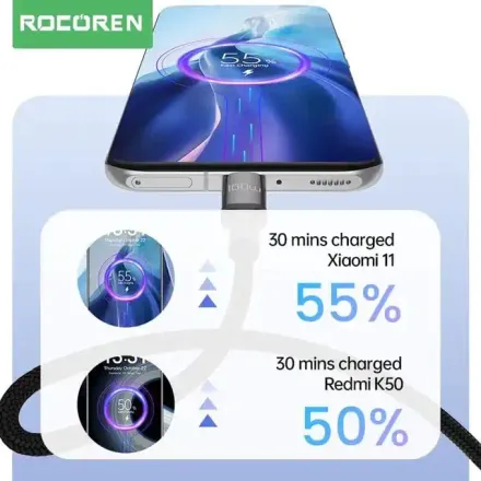 Câble Usb-c 100w – Charge Rapide Et Compacte Avec 1 Mètre  thumbnail 4