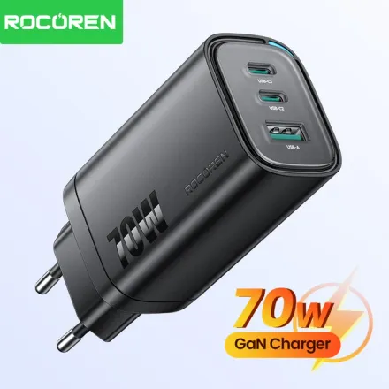Chargeur 70w Gan Usb-c – Ultra-rapide & Compact Pour Iphone, Samsung, Macbook thumbnail 2
