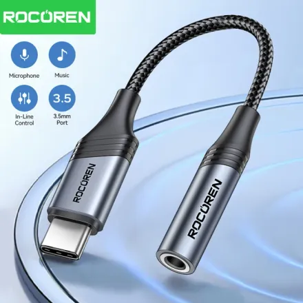 Câble Usb-c Vers Jack 3.5mm – Adaptateur Audio Numérique Haute Qualité Pour Iphone, Huawei, Samsung thumbnail 2