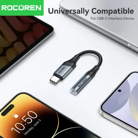Câble Usb-c Vers Jack 3.5mm – Adaptateur Audio Numérique Haute Qualité Pour Iphone, Huawei, Samsung thumbnail 3