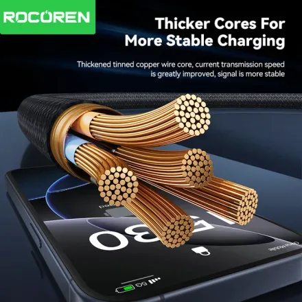 Câble Usb-c 100w Led Vert 2 Mètre – Usb-c Vers Usb-c Pd 3.1 Charge Rapide 5a thumbnail 3