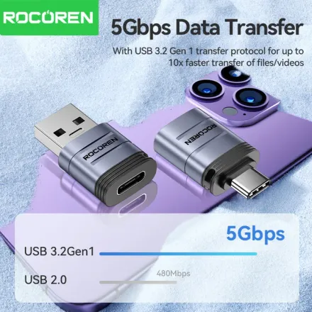 Adaptateur Usb-c Otg Usb 3.2 Type-c Vers Usb 3.0 Femelle 5gbps thumbnail 4