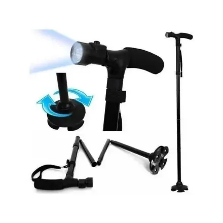 Canne De Marche Pliable Autoportante Avec Éclairage Led – Modèle Médical thumbnail 1