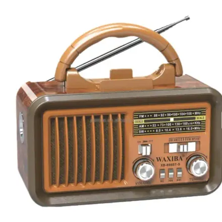 Radio Rétro Bluetooth Am/fm/sw Multifonction Avec Horloge Et Lampe Torche thumbnail 1
