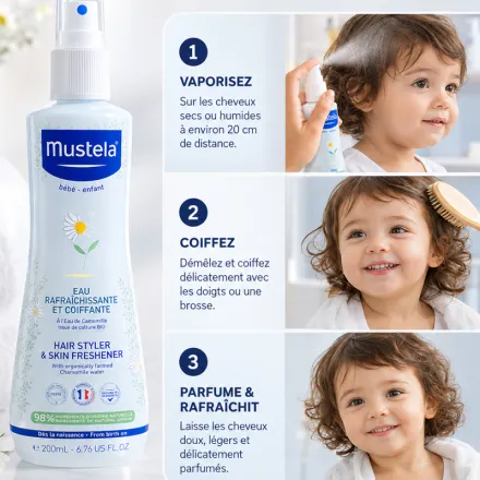 Eau Coiffante Naturelle Pour Cheveux Délicats Des Enfants thumbnail 3