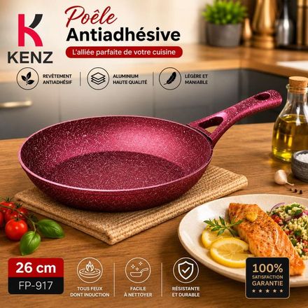 Poêle En Granite 26 Cm Revêtement Antiadhésif Multicouches Compatible Induction, Fp-917 thumbnail 1
