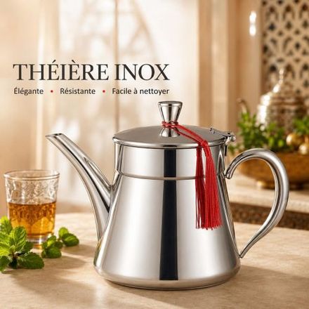 Théière En Acier Inoxydable 18 Oz Avec Filtre Intégré, Zg-18 thumbnail 2