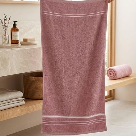1 Serviette De Bain Douceur Absolue – 100% Coton – Couleurs Aléatoires thumbnail 4
