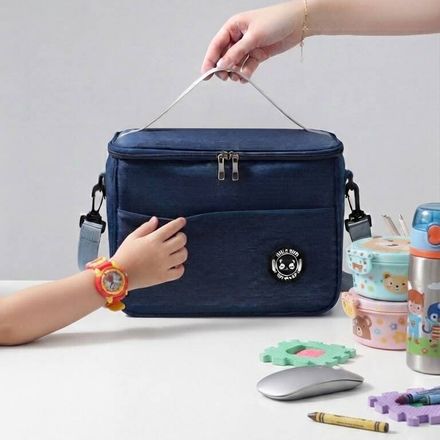 Sac Isotherme Repas Lunch Bag – Compact – Bureau, École Et Loisirs – Couleurs Aléatoires thumbnail 3
