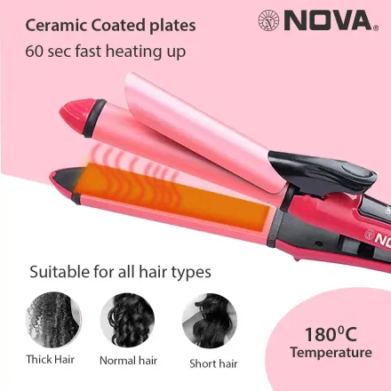 Fer À Lisser Et Boucler Cheveux – Design & Couleur Aléatoire thumbnail 4