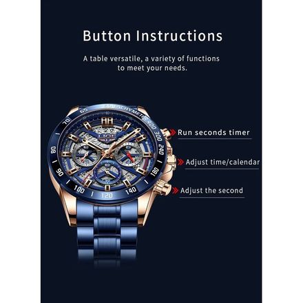 Montre-bracelet À Quartz Étanche Chronographe De Sport thumbnail 4