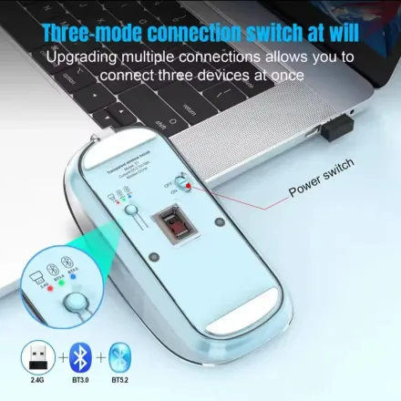 Souris Sans Fil Transparente 2.4g Pour Ordinateur Portable Souris Bluetooth Pour Tablette Ipad thumbnail 2