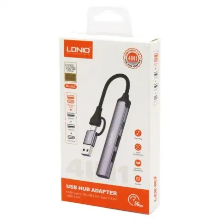 Hub Ldnio Ds-64c Usb-c Vers 5 Ports (usb 3.0, Type-c Et Usb 2.0) thumbnail 1