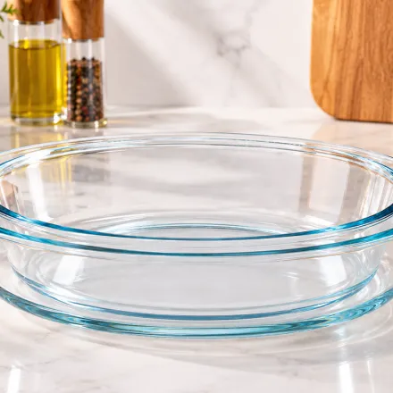 Set De 2 Plats À Four En Verre Ovales – 1,6 L + 2,4 L – Idéal Pour La Cuisson Et Le Service thumbnail 1
