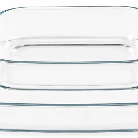 Set De 2 Plats À Four En Verre Borosilicate Rectangulaires thumbnail 2